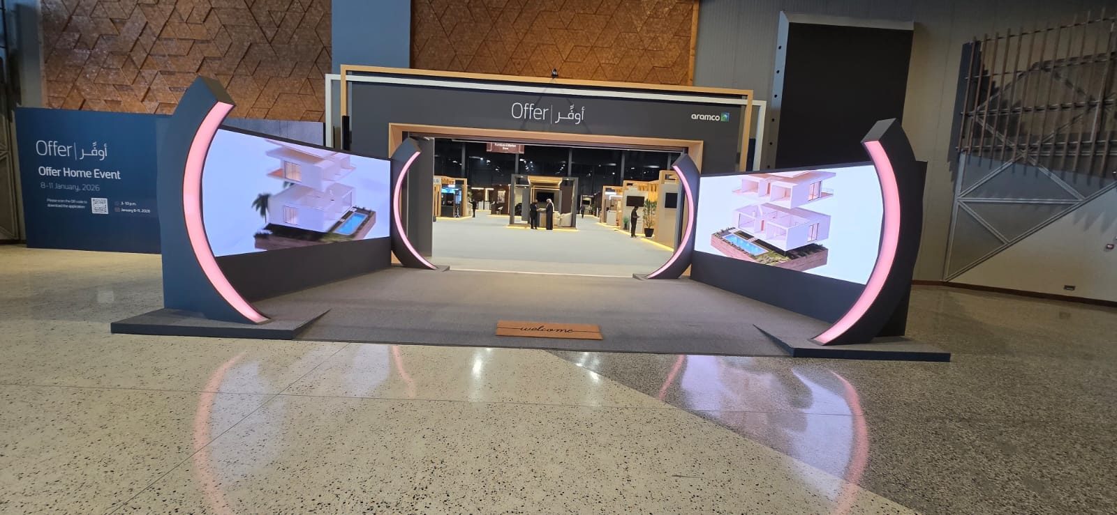 Aramco Offer Homes curved LED screens